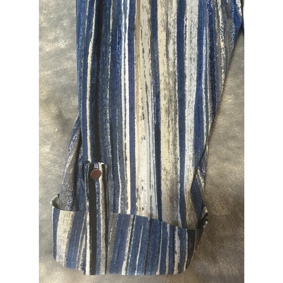 Women’s Boho Blue White Striped Tunic Top (Cato-Style, Made in India) 1x - Picture 3 of 8